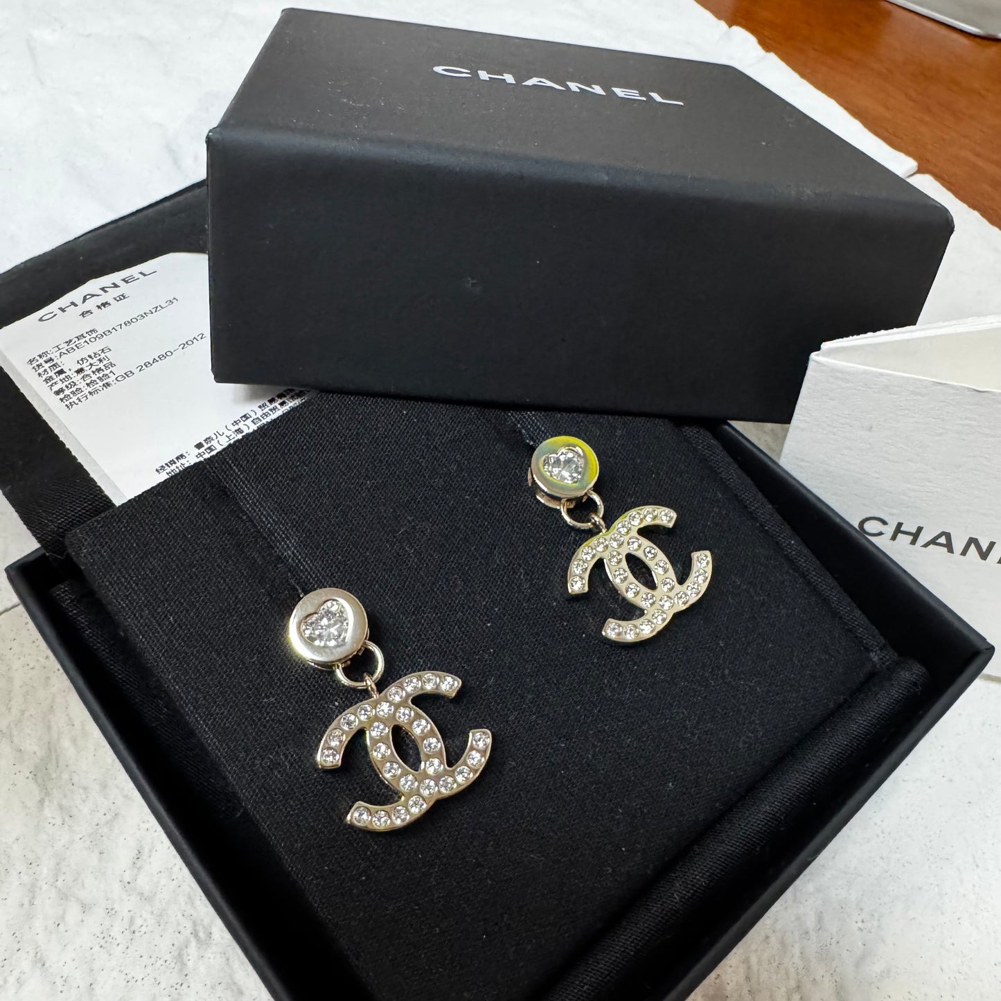 98% NEW - CHANEL Double C earings