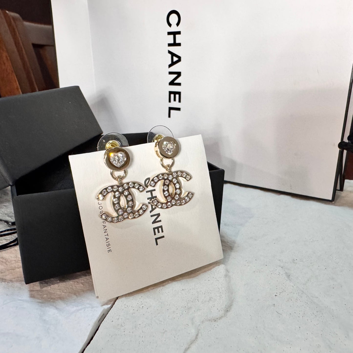 98% NEW - CHANEL Double C earings