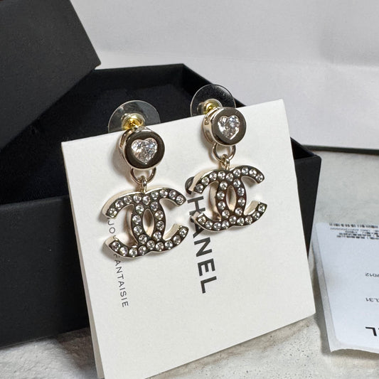 98% NEW - CHANEL Double C earings